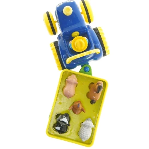 Legetøjstraktor med vogn og figurer (str. 40 cm)