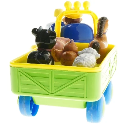 Legetøjstraktor med vogn og figurer (str. 40 cm)