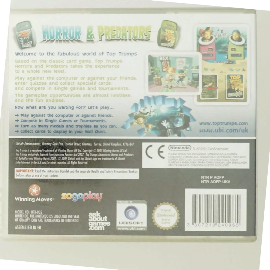 Top Trumps: Horror & Predators til Nintendo DS fra Winning Moves