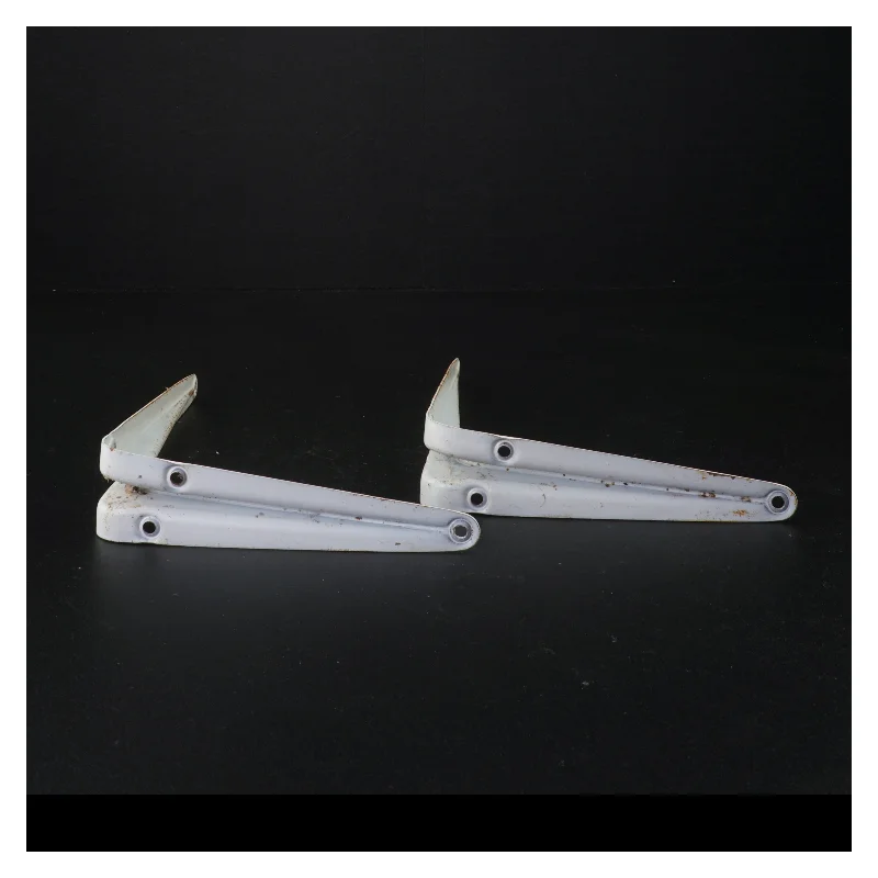 Hvide metalhyldeknægte (str. 15 x 19 cm)