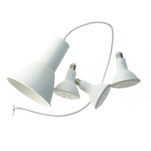 Plante lys pendel med ekstra pærer (str. Lampe. ø. 17,5 cm. længde. og 20 cm. pære. ø. 9,5 cm. længde. 12 cm)