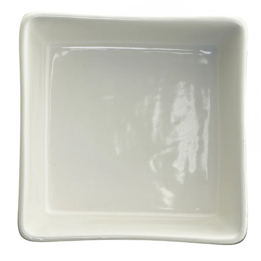 Kvadratiske fade i hvid porcelæn 