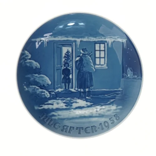 Juleplatte fra 1958 af Bing & Grøndahl fra Bing & Grøndahl (str. Ø 18 cm)