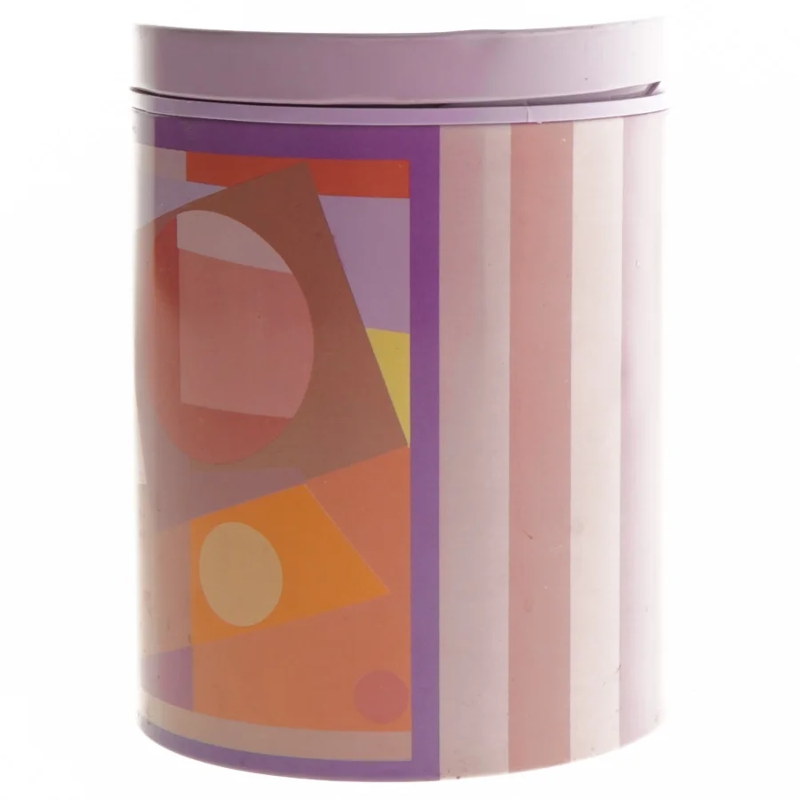 Retro irma kunstdåse Opbevaringsdåse med farverigt design fra Irma (str. Ø 11,5 cm længde 15 cm)