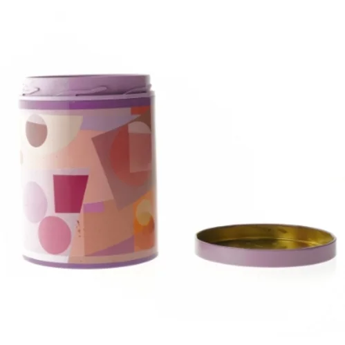 Retro irma kunstdåse Opbevaringsdåse med farverigt design fra Irma (str. Ø 11,5 cm længde 15 cm)