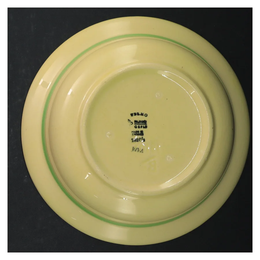 Retro Gul suppeterrin med låg Viva fra svenskeGefle (str. Ø. 22,5 cm)