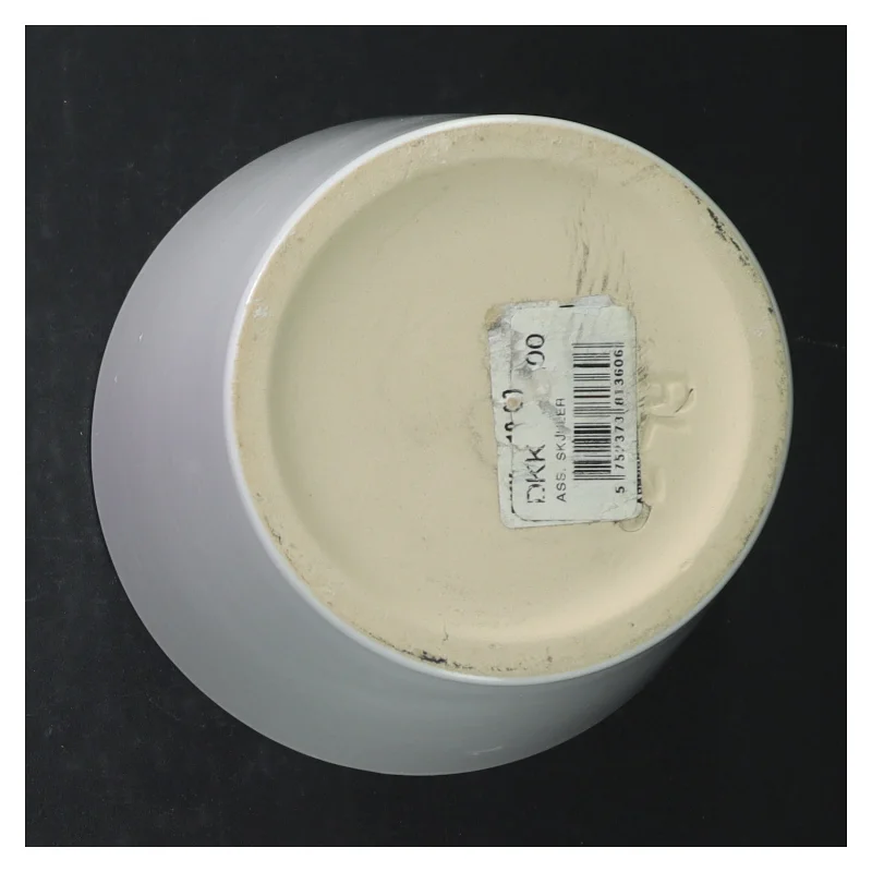 Hvid keramik krukke (str. H. 13 cm. ø. 13,5 cm)