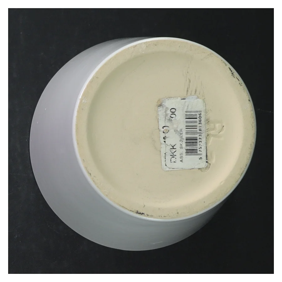 Hvid keramik krukke (str. H. 13 cm. ø. 13,5 cm)