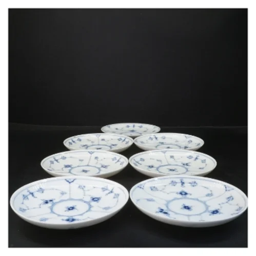 Porcelænstallerkener, musselmalede, fra Royal Copenhagen (str. 14,5 cm)