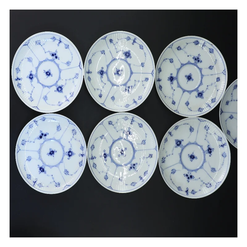 Porcelænstallerkener, musselmalede, fra Royal Copenhagen (str. 14,5 cm)