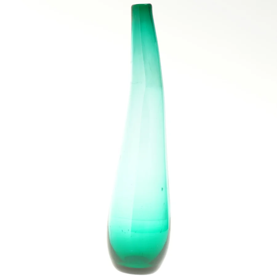 Grøn glasvase (str. 33 cm)