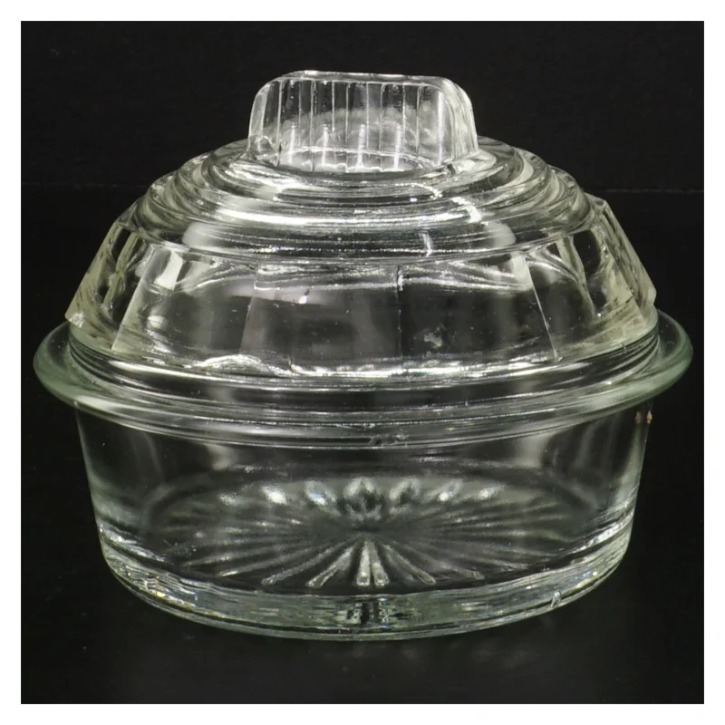 Glas serveringsskål med låg (str. 11 cm)