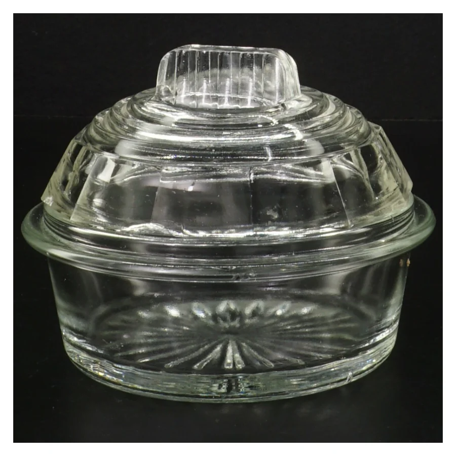 Glas serveringsskål med låg (str. 11 cm)