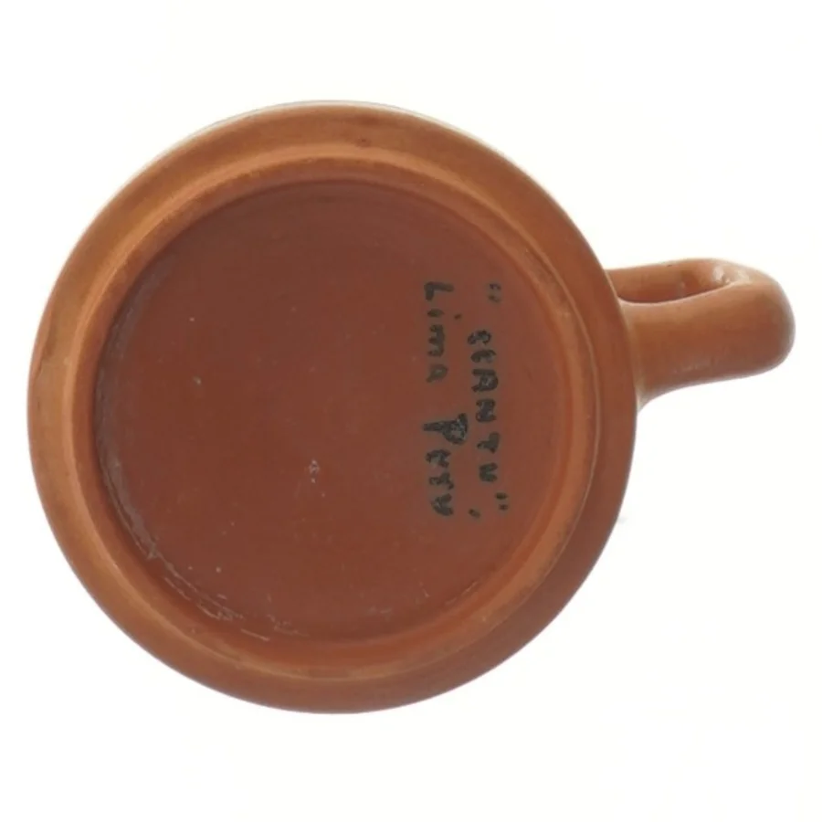 Keramik kande med håndtag (str. Ø 9 cm)