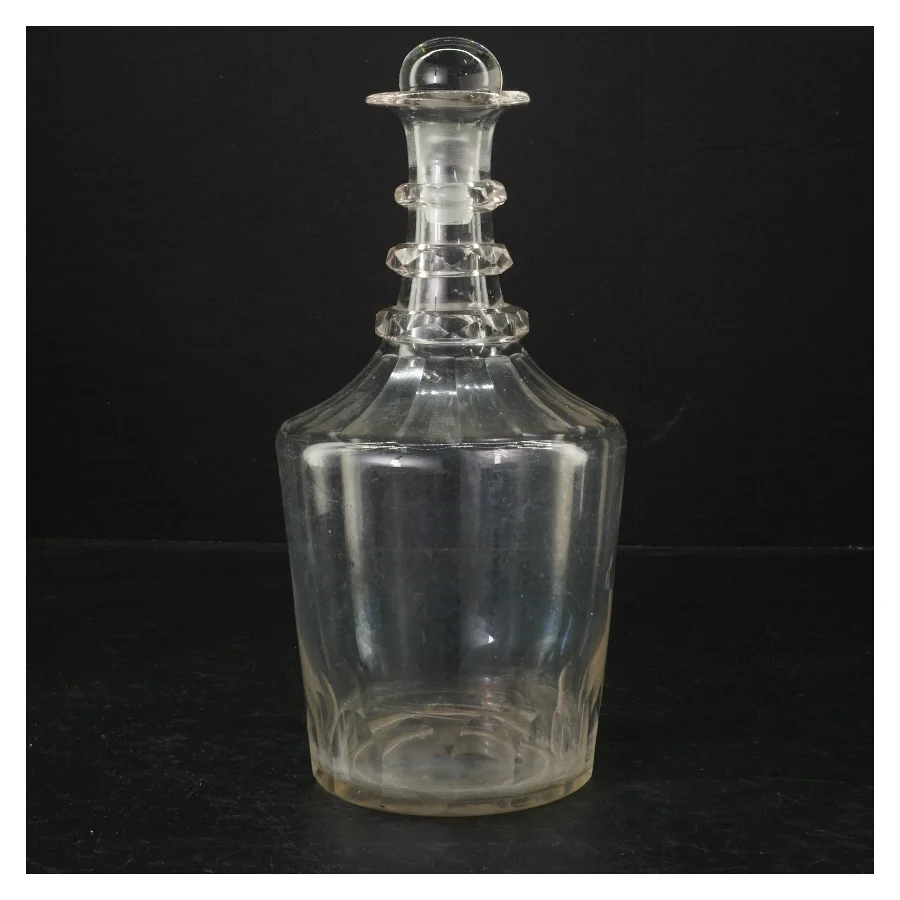 Antik Glas karaffel med prop (str. 22 cm)