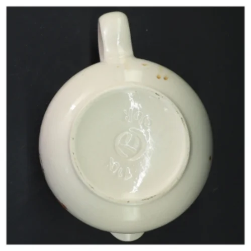 Vintage flødekande med blomstermotiv (str. Ø 11x11 cm)