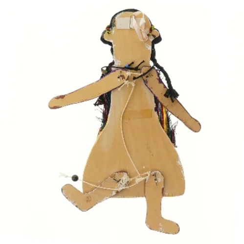 Trædukke med traditionelt tøj sprællemand(str. 36 cm)