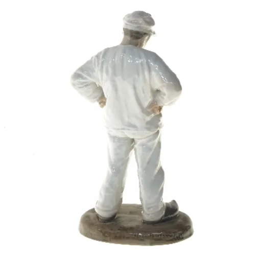 Porcelænsfigur af stående person fra B&G (str. 28,5 cm)