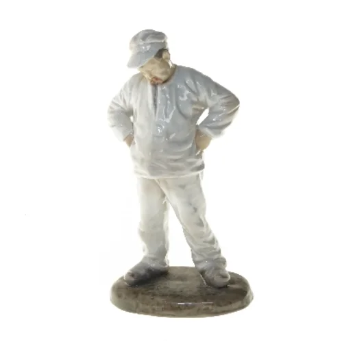 Porcelænsfigur af stående person fra B&G (str. 28,5 cm)