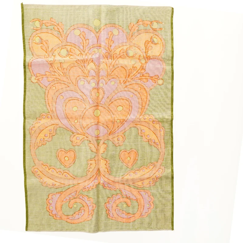 Dekorativt vægtæppe med blomsterdesign i irsk hør(str. 75x50 cm)