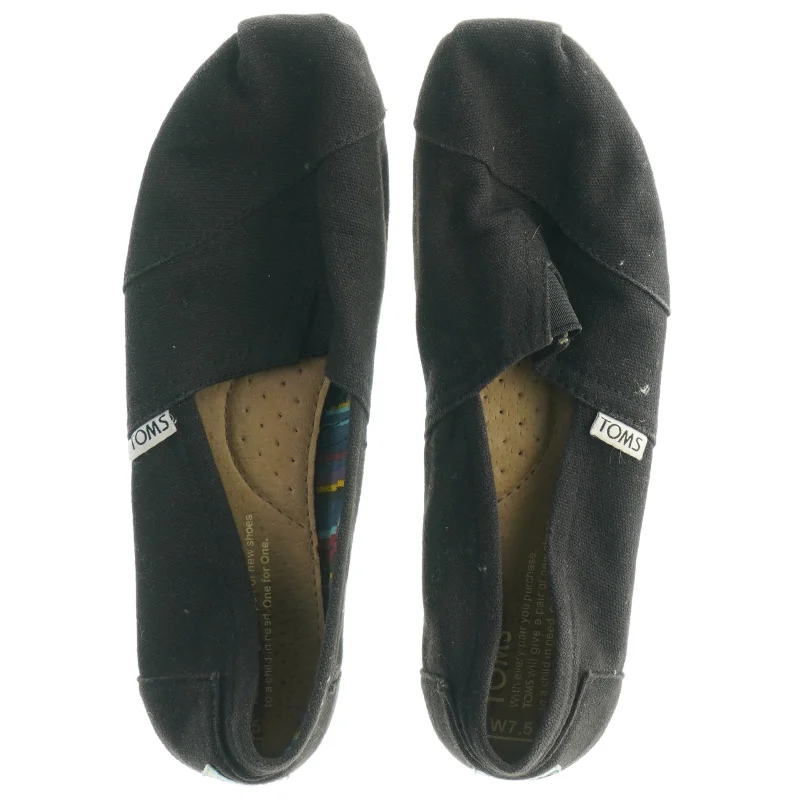 Sorte flade damesko fra Toms (str. 38)