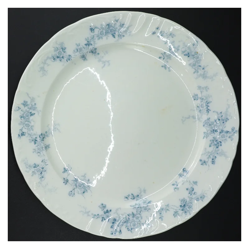 Gammelt Porcelænsfad med blomstermønster fra Hartington (str. Ø. 33 cm)