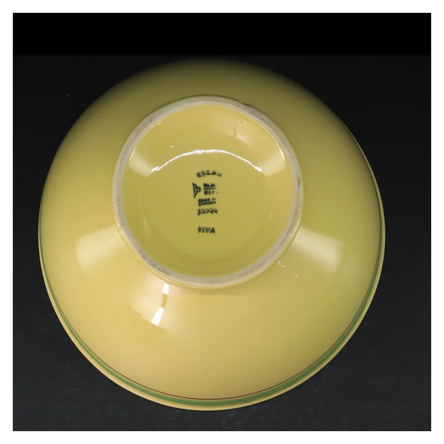 Retro Gul keramikskål Viva fra svenske Gefle(str. Ø. 25 cm)