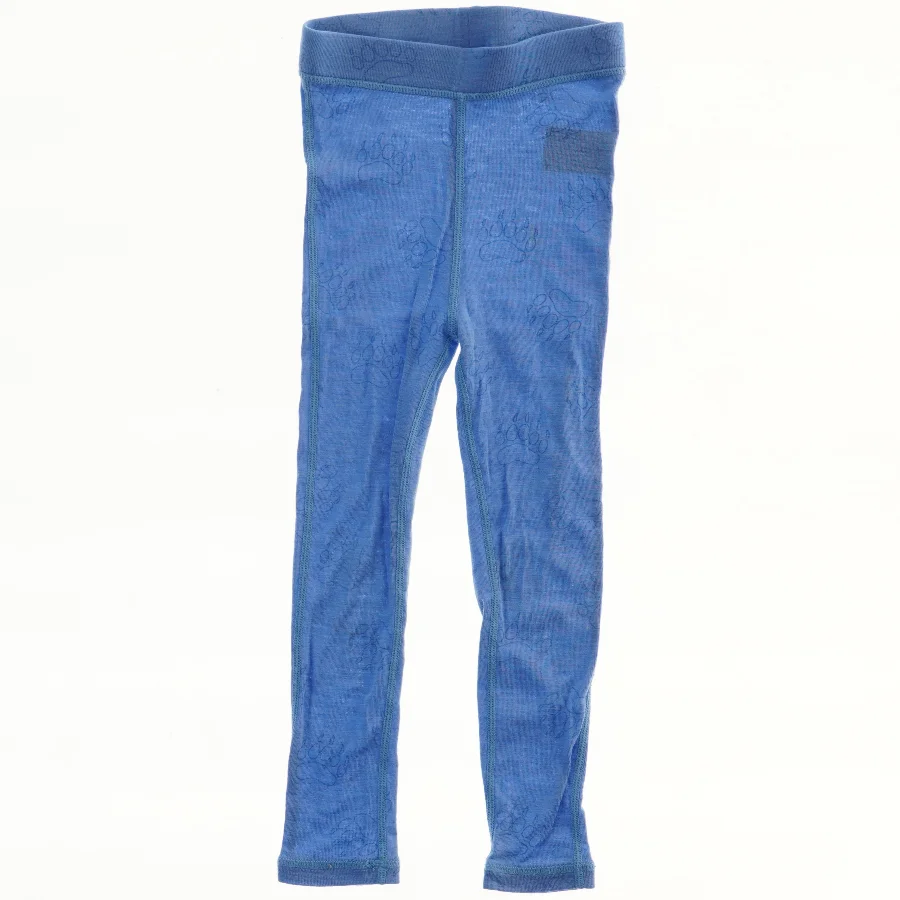 Uld. Blå leggings med poteaftryk fra Nordbjørn (str. 98)
