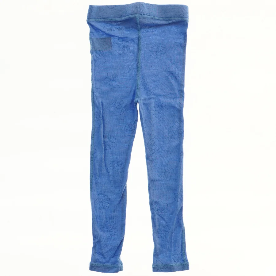Uld. Blå leggings med poteaftryk fra Nordbjørn (str. 98)