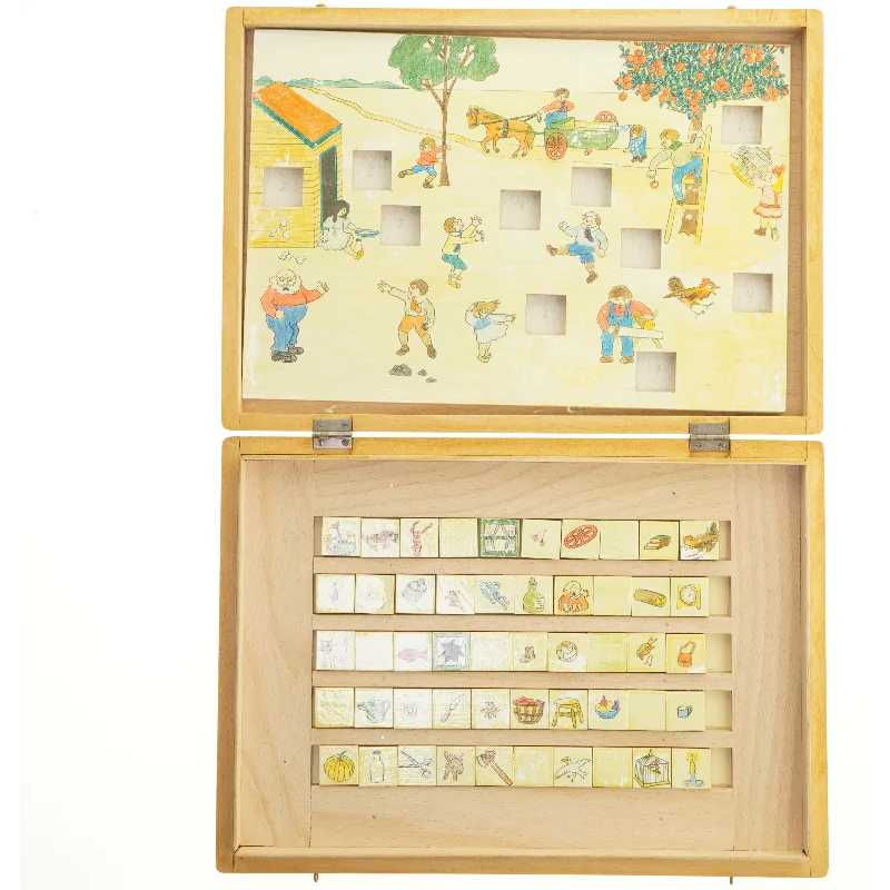 Retro Træ pædagogisk puslespil (str. 39x28 cm)