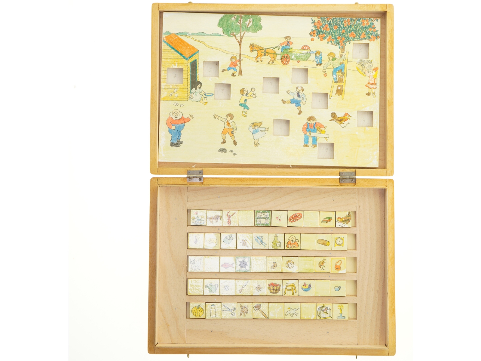 Retro Træ pædagogisk puslespil (str. 39x28 cm)