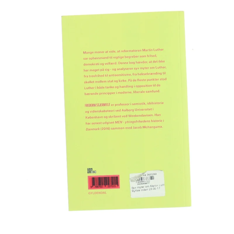 Syv myter om Martin Luther af Frederik Stjernfelt (Bog)