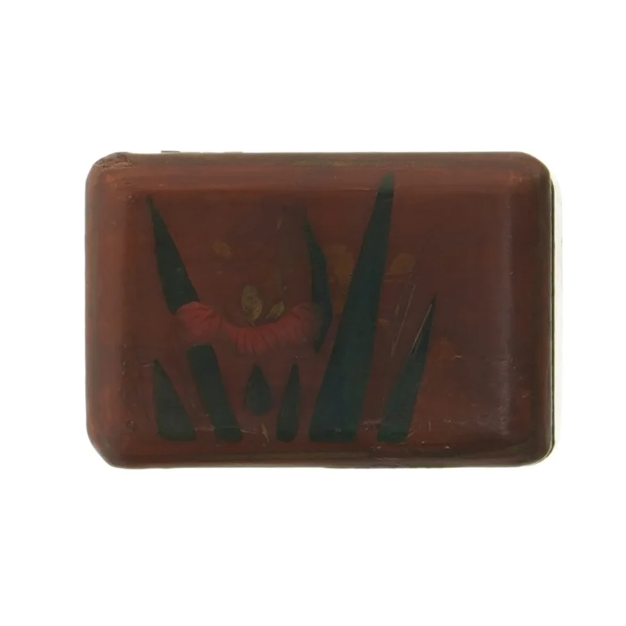 Gammel kinesisk Træ æske(str. 9x6 cm)
