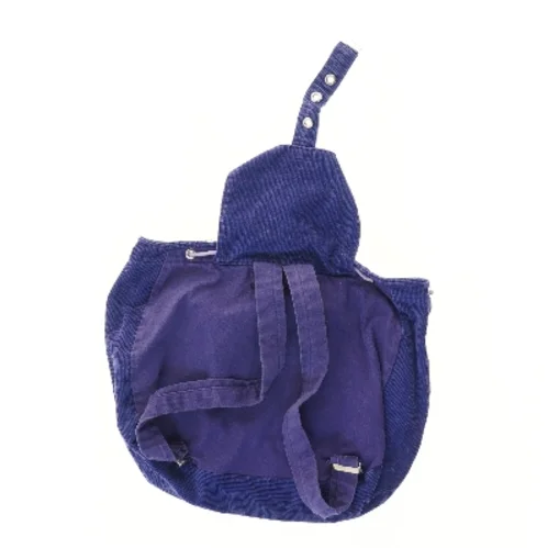 Blå rygsæk i fløjl med mønstret klap (str. 30x35 cm)