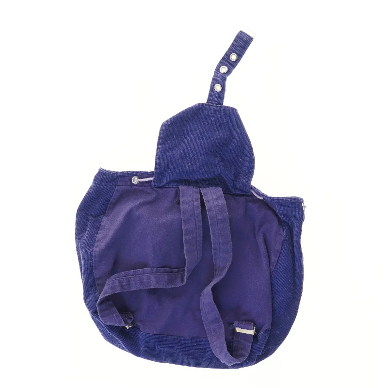 Blå rygsæk i fløjl med mønstret klap (str. 30x35 cm)