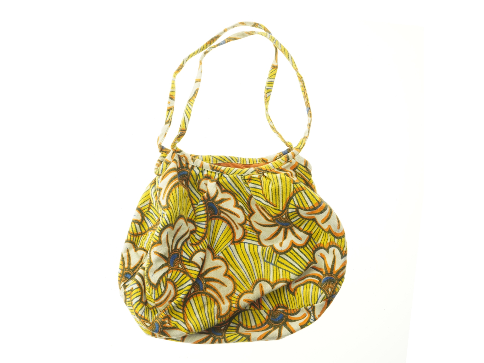 Farverig taske med blomsterprint (str. 38x32 cm)