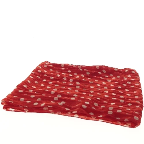 Rødt tørklæde med hvide prikker (str. 46x78 cm)