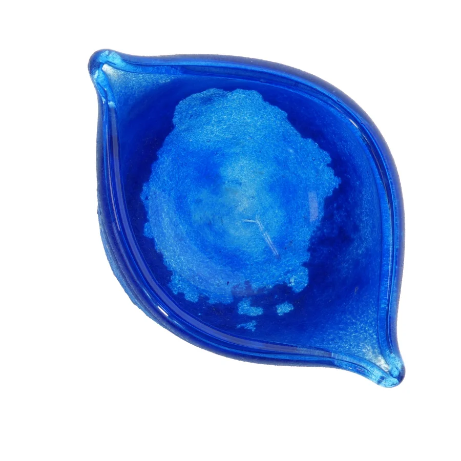 Blå glas skål (str. Ø. 20 cm)