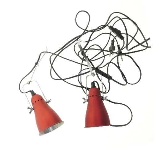 Røde clipslamper fra IKEA (str. 19 cm)