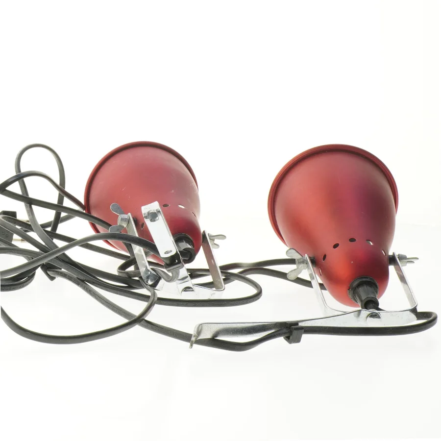 Røde clipslamper fra IKEA (str. 19 cm)