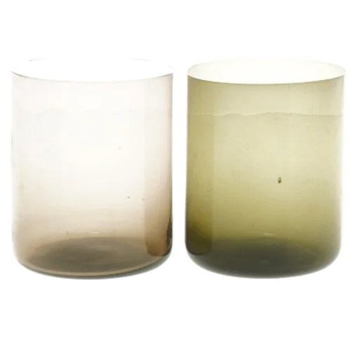 To glas lysestager (str. 8 cm, 2 styk cm)