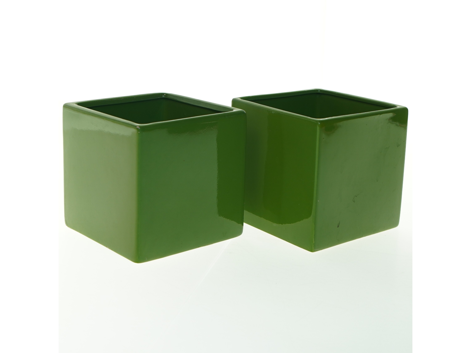 Grønne keramikpotter (str. 12x12 cm)