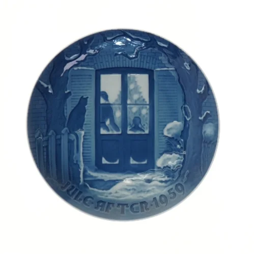 B&G juleplatte 1959 fra Bing & Grøndahl (str. Ø 18,1 cm)