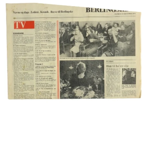 Avis fra Berlingske, 23. december 1974 fra Berlingske med Cary Grant (Bog)