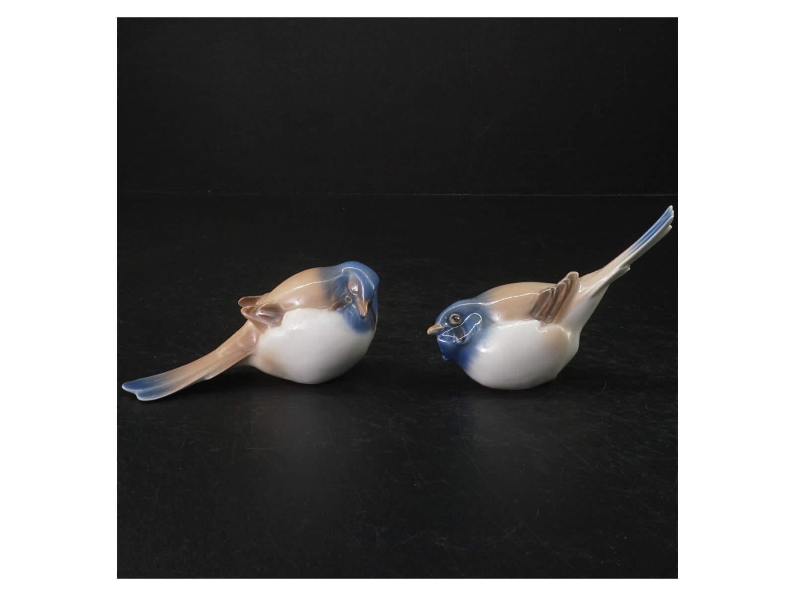 Porcelænsfugle, motiv: Optimisten og pessimisten fra B&G (str. 13 cm)