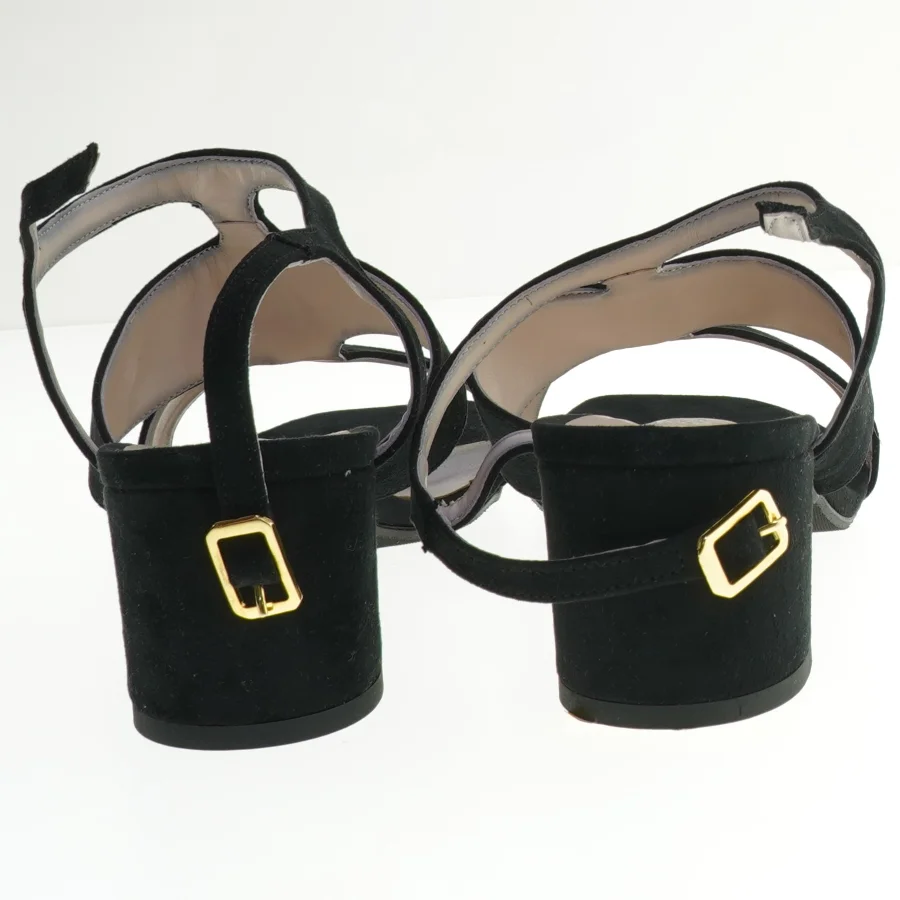 Sorte sandaler med hæl fra Vera Pelle (str. 39 )