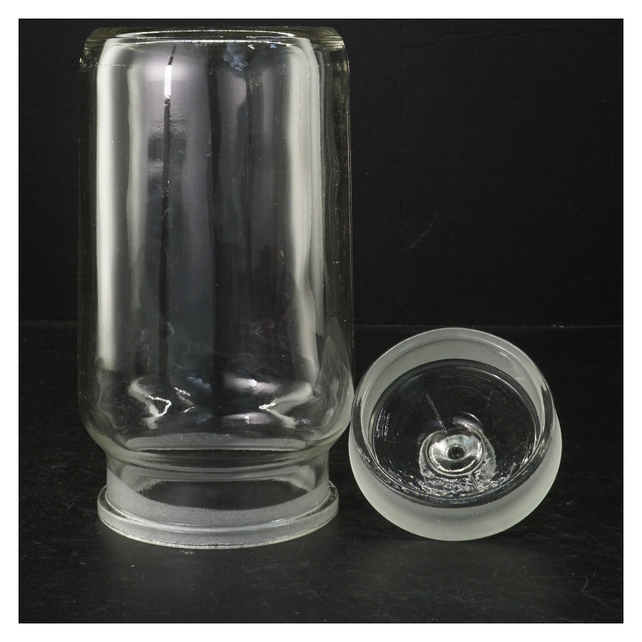 Retro bolsjeglas med låg