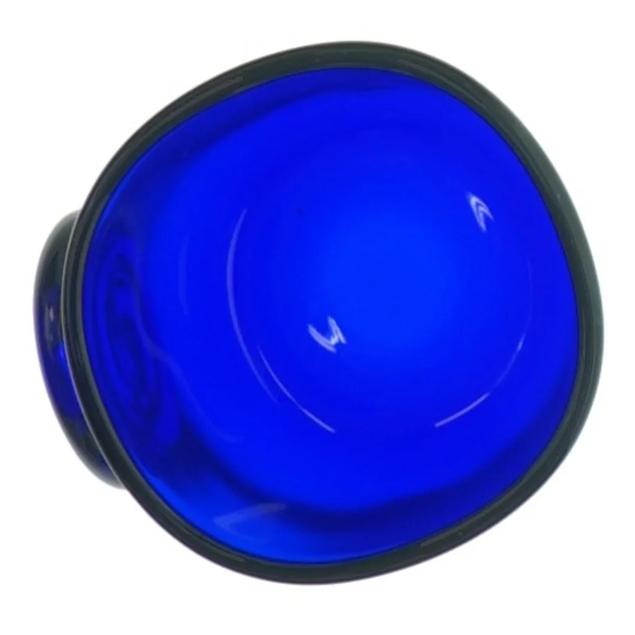 Blåt glas (str. H 5,5 cm, ø 6,5 cm)