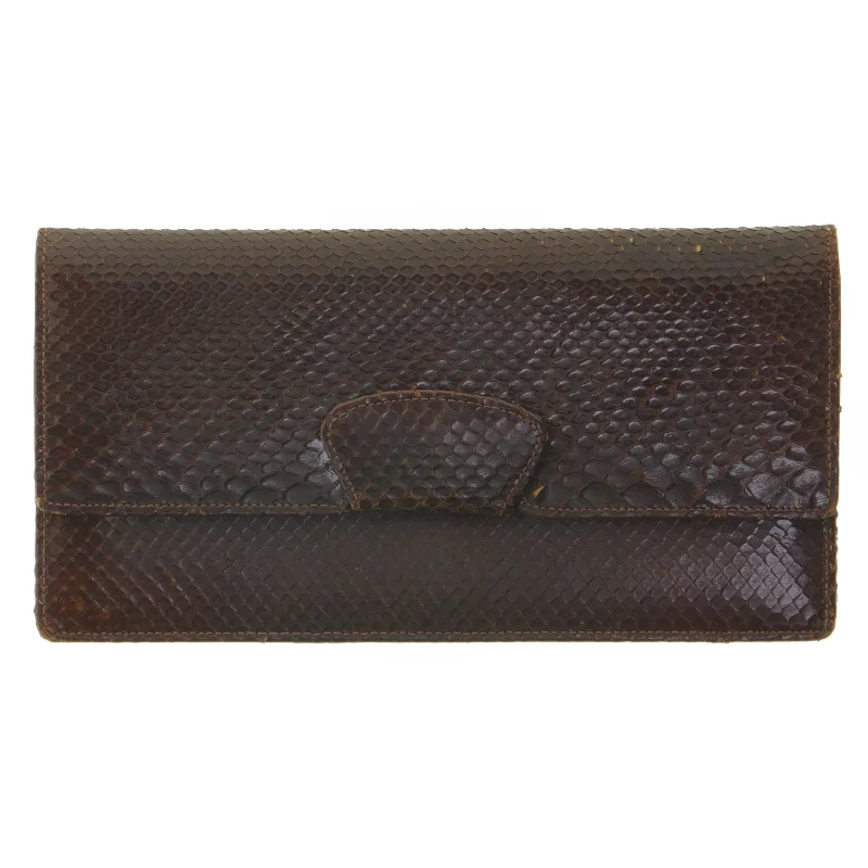 Brun clutch. Firben?  Slange?(str. 25 x 13 cm)