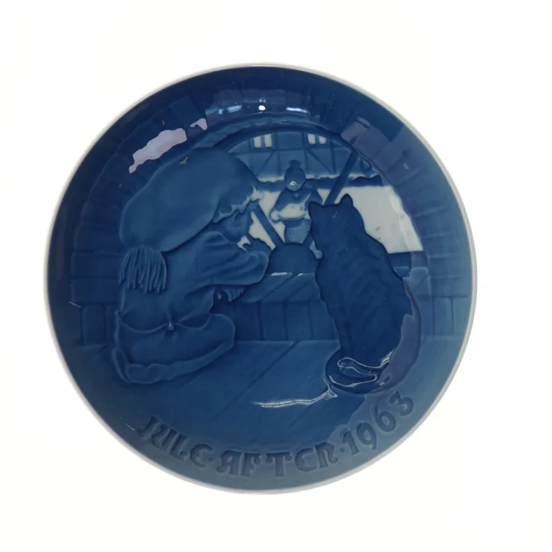 B&G juleplatte 1963 fra Bing & Grøndahl (str. Ø 18,2 cm)